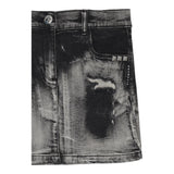 John Richmond Gonna In Denim Tinta Unita con Girovita Regolabile per Bambina RGP25016GO NERO JOHN RICHMOND 