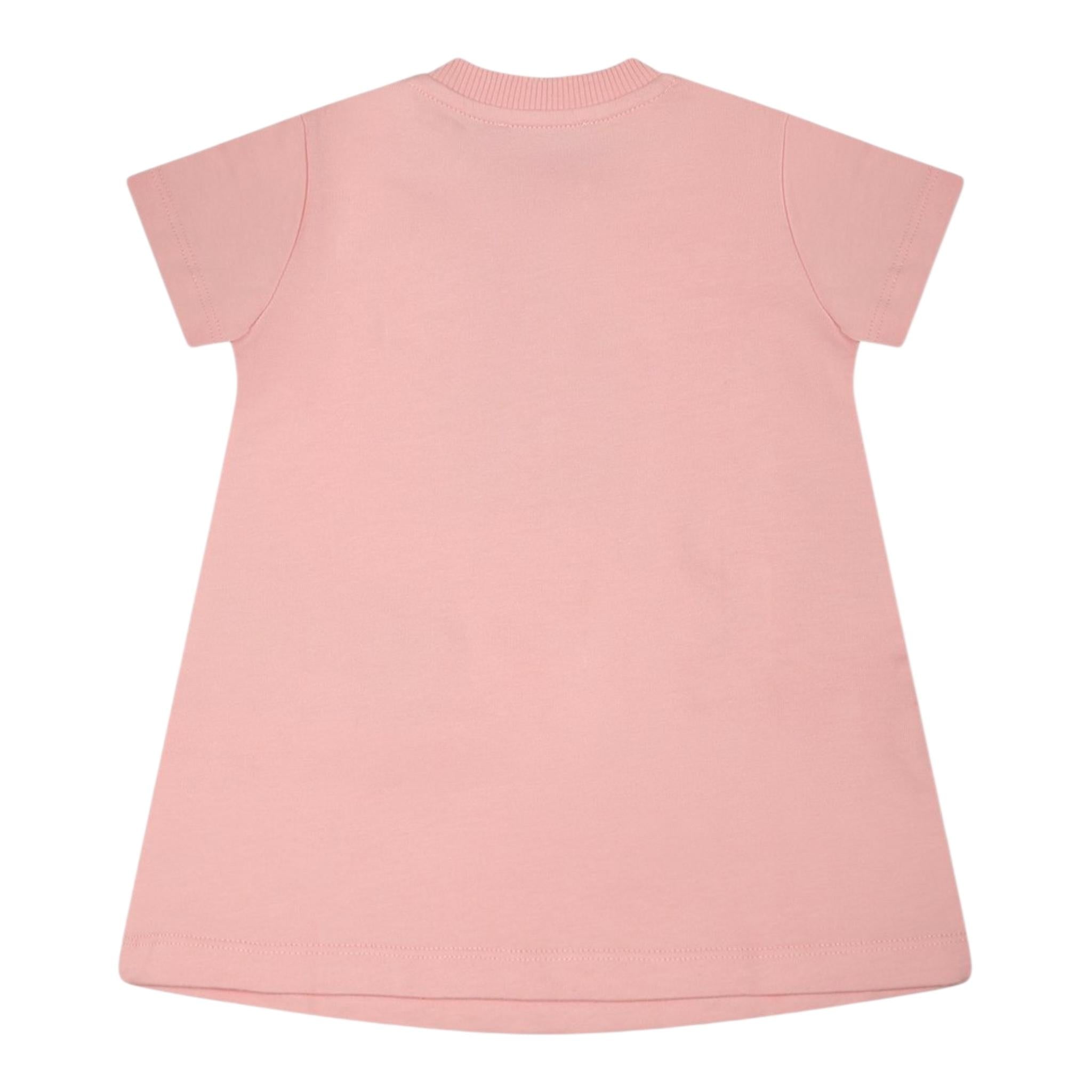 Moschino Abito Girocollo Tinta Unita con Stampa per Neonata MDV0C9XXX ROSA MOSCHINO 