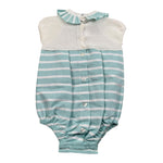 Juliana Pagliaccetto Mezza Manica Fantasia A Righe per Neonata 25168 VERDE ACQUA JULIANA 