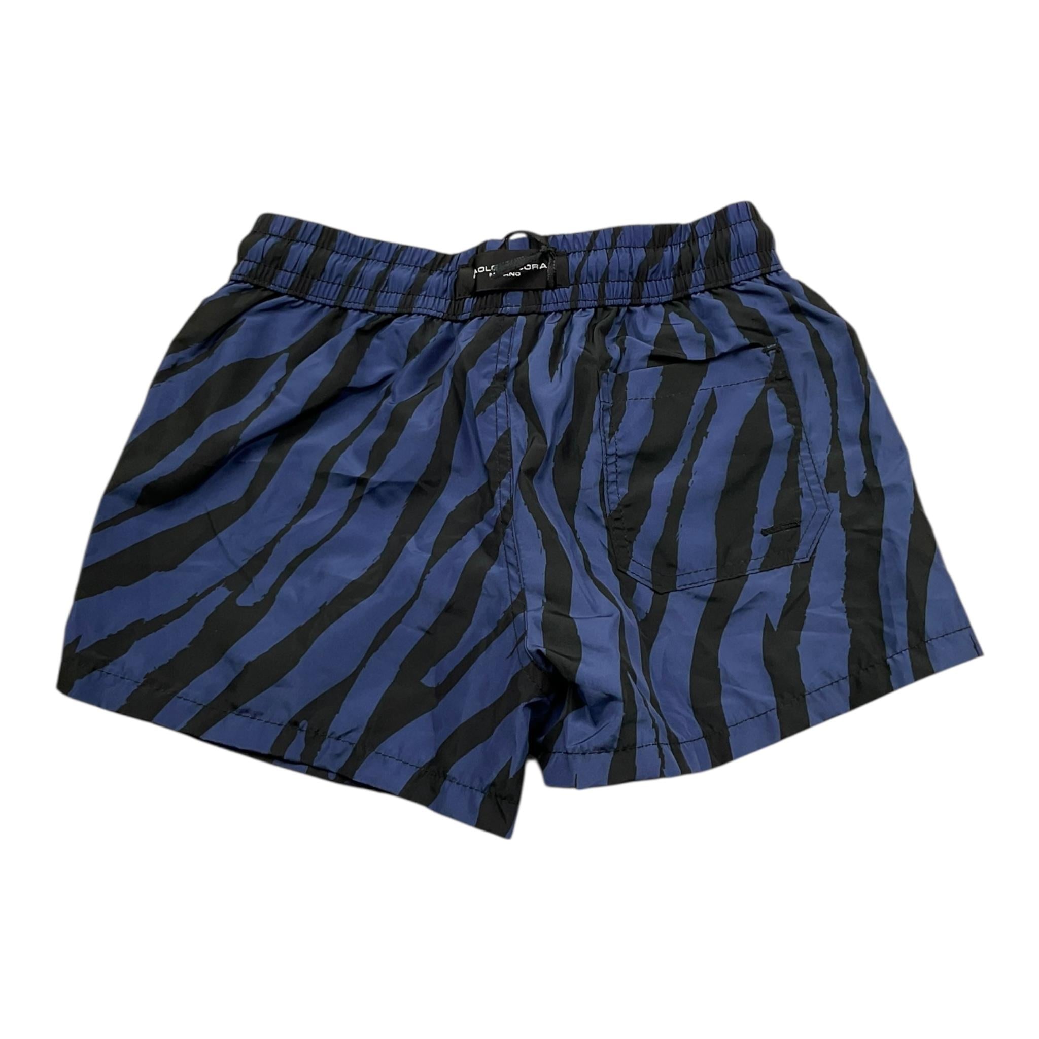Paolo Pecora Costume Modello Boxer Tinta Unita con Fantasia A Righe per Bambino PP200111 BLU PAOLO PECORA 