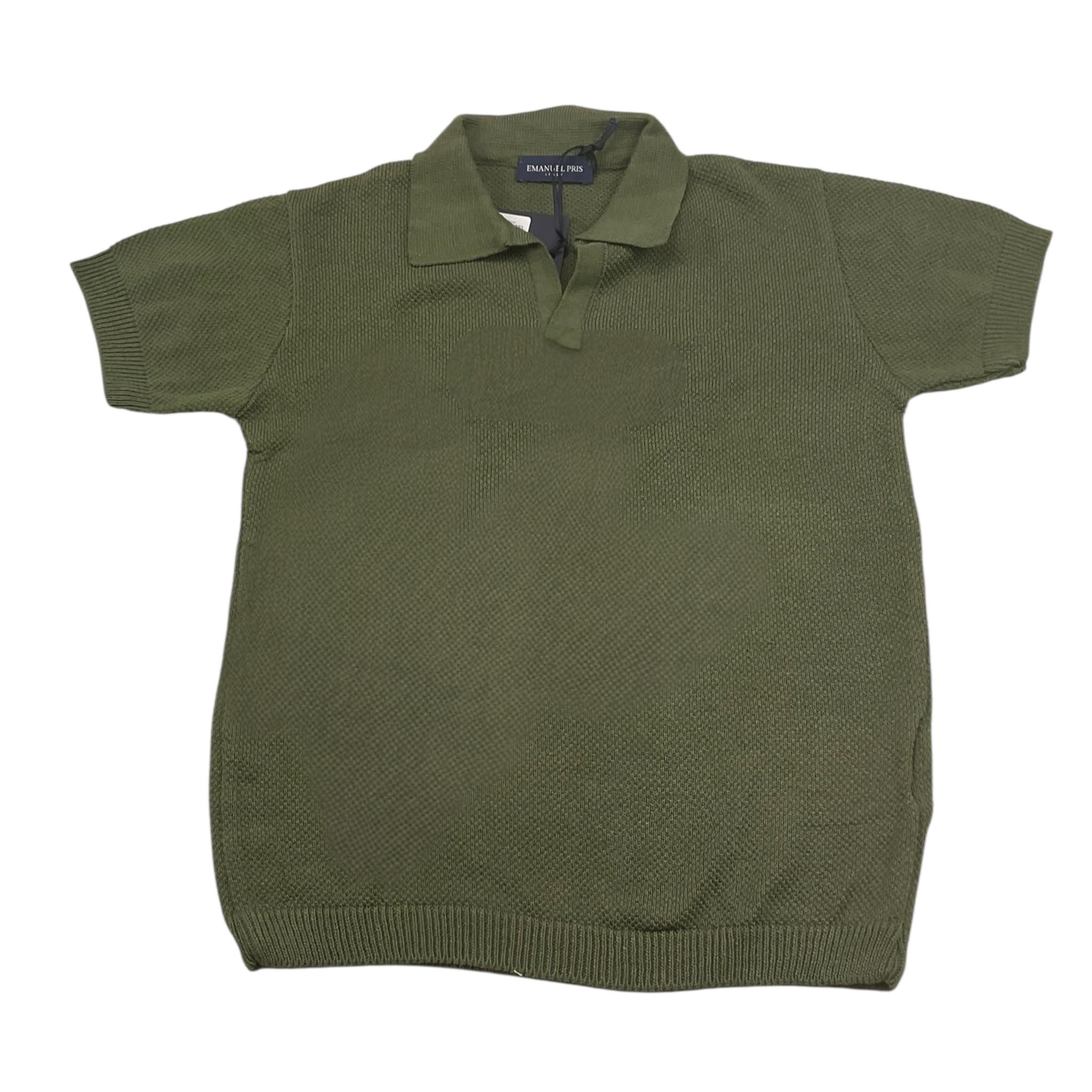 Emanuel Pris T-Shirt In Maglia Mezza Manica Tinta Unita per Bambino ETS3143R VERDE EMANUEL PRIS 