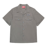 Diesel Camicia Mezza Manica Tinta Unita con Logo per Bambino J02224 GRIGIO DIESEL 
