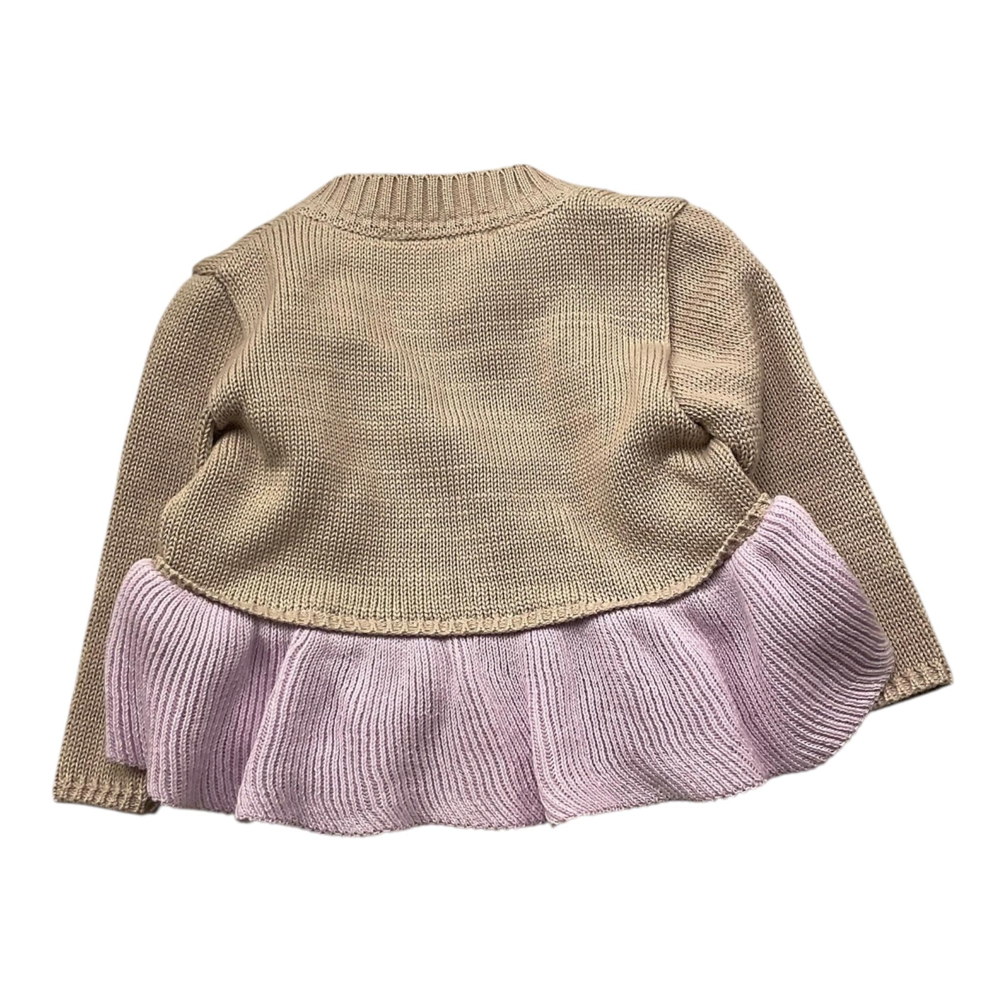 I Delfi Cardigan Bicolore Traforato per Neonata 25P5011 BEIGE I DELFI 