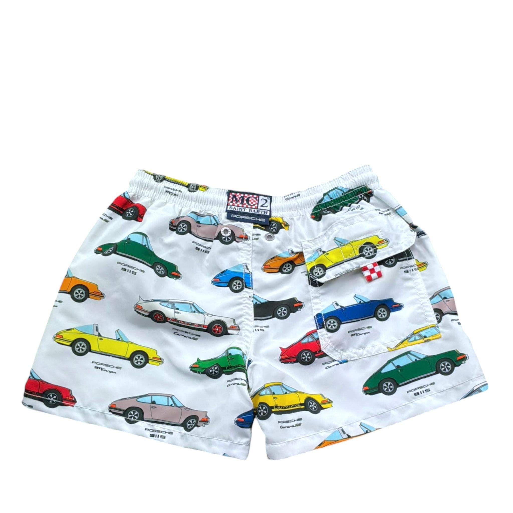 Saint Barth Costume Tinta Unita Modello Boxer con Stampa per Bambino 00857L BIANCO SAINT BARTH 