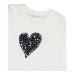 LU LU BY MISS GRANT shirt girocollo tinta unita con cuore paillettato Panna per Bambina LL3357 PANNA LU LU BY MISS GRANT 