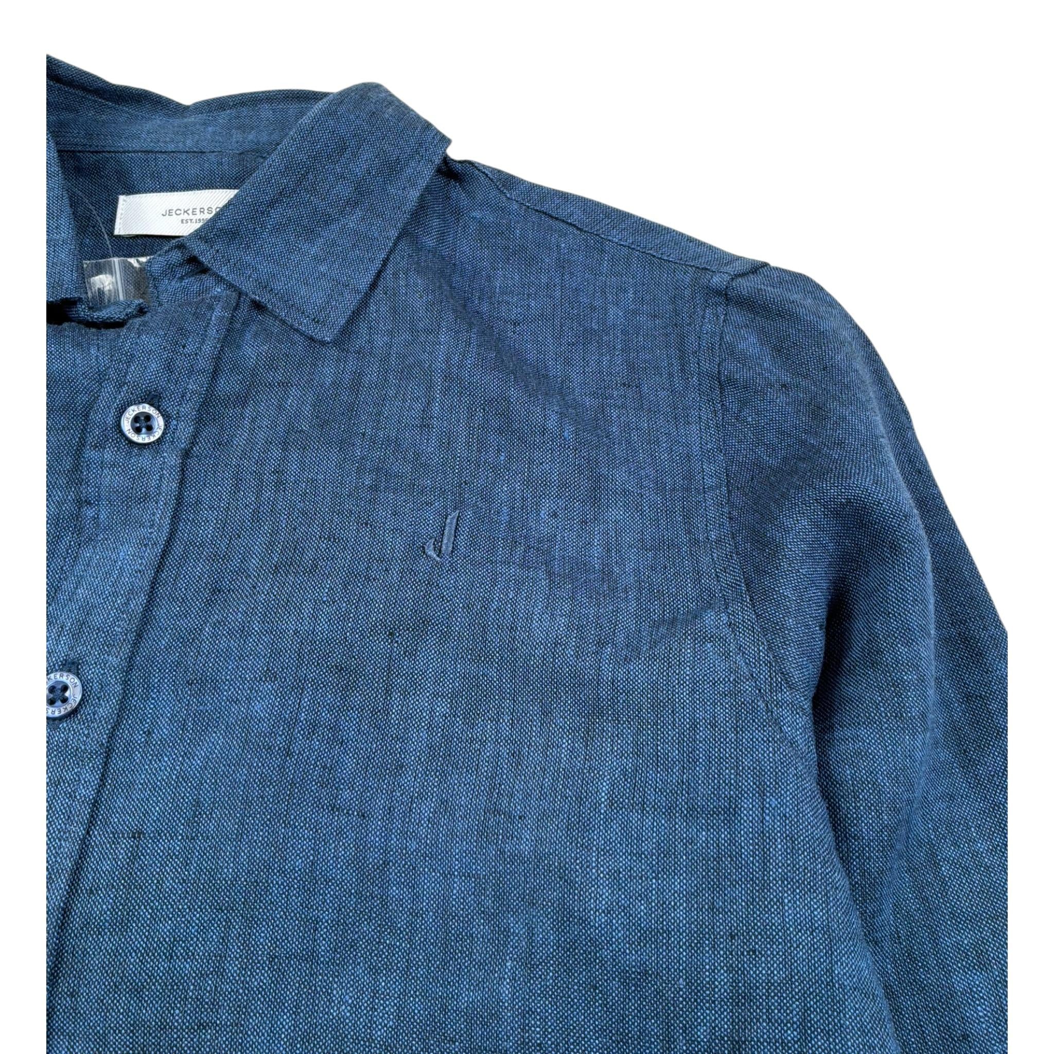 Jeckerson Camicia Manica Lunga Tinta Unita Collo Coreano per Bambino J3897 BLU JECKERSON 