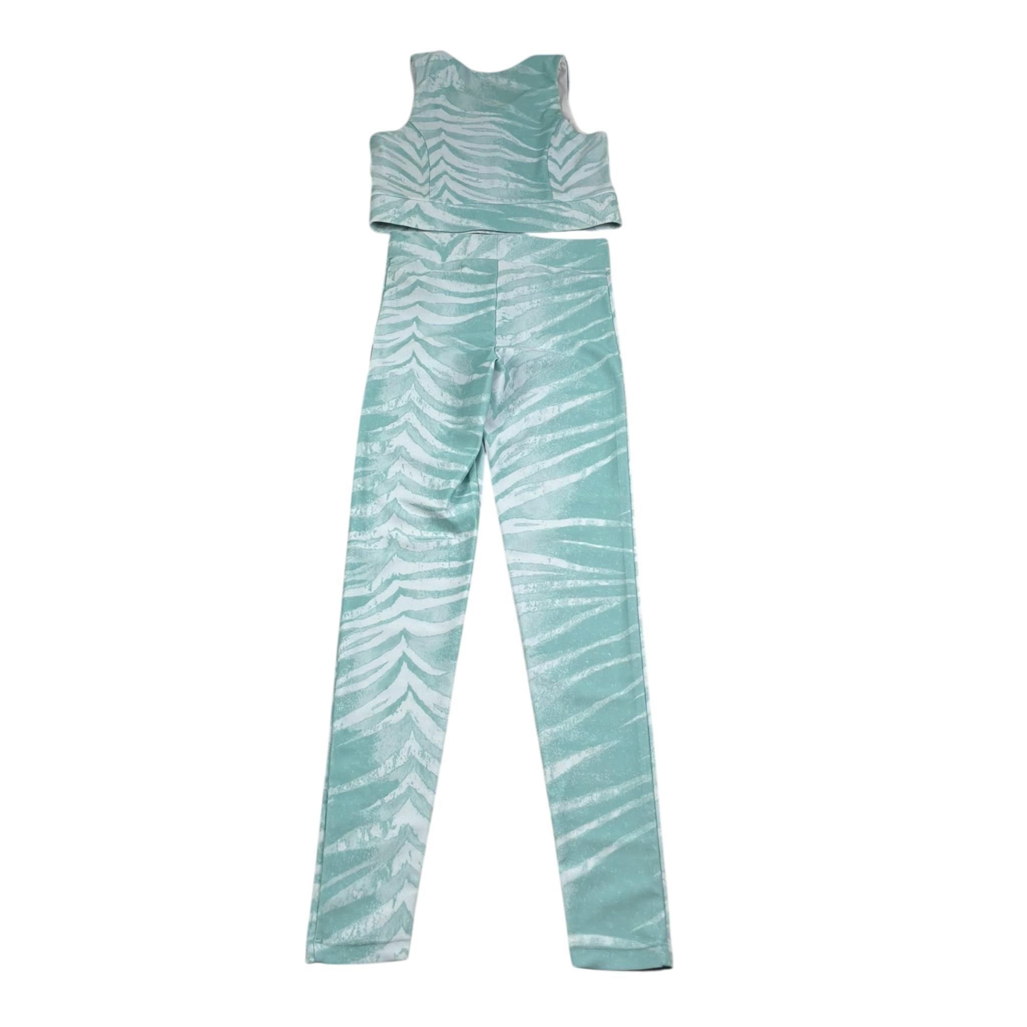 Just Cavalli Completo 2 Pezzi Leggins-Top con Fantasia per Bambina JGP26093CE VERDE ACQUA JUST CAVALLI 