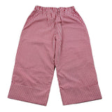 Piccola Ludo Pantalone Tinta Unita Fantasia A Quadri Con Elastico In Vita Rosso Per Bambina