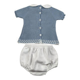 Juliana Completo 2 Pezzi T-Shirt-Coulotte In Maglia Azzurro per Neonato J3057 AZZURRO JULIANA 