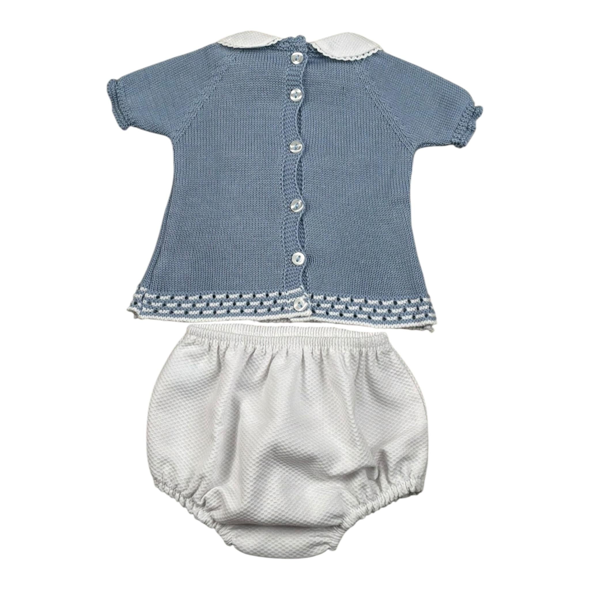 Juliana Completo 2 Pezzi T-Shirt-Coulotte In Maglia Azzurro per Neonato J3057 AZZURRO JULIANA 