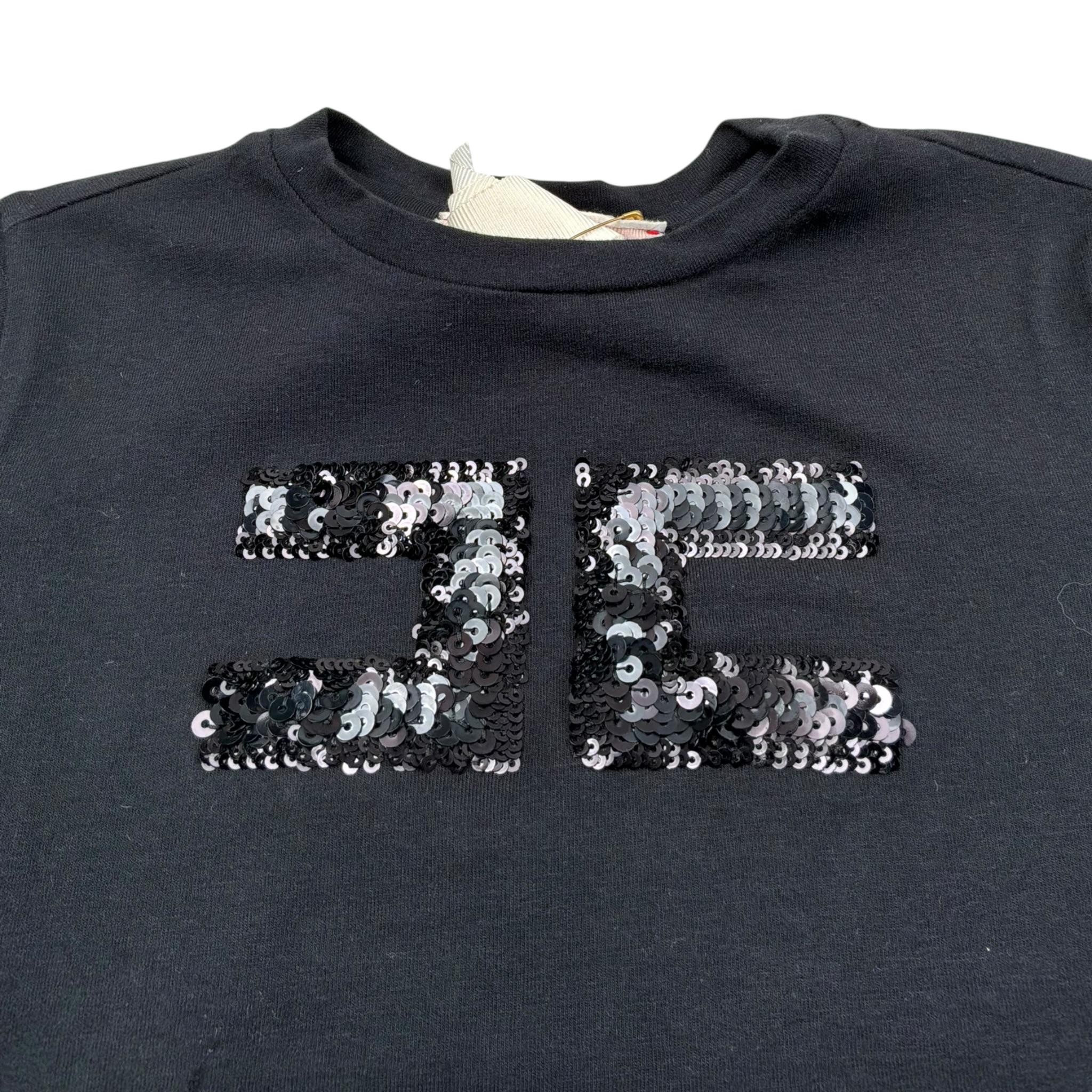 Elisabetta Franchi T-Shirt Girocollo Tinta Unita con Stampa per Bambina EFTS214 NERO ELISABETTA FRANCHI 