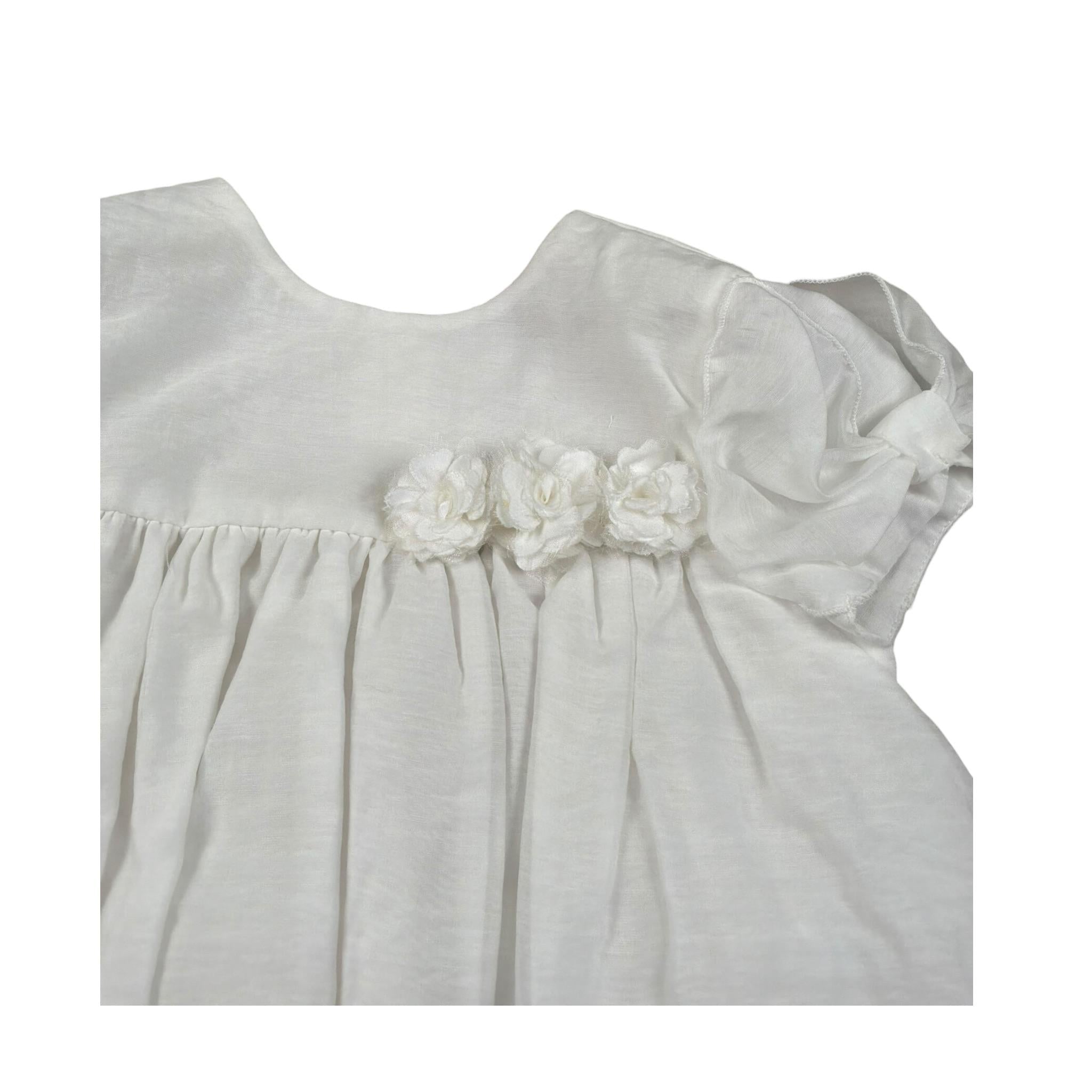 Chicchi Volanti Abito Mezza Manica Tinta Unita per Bambina CTW04 BIANCO CHICCHI VOLANTI 