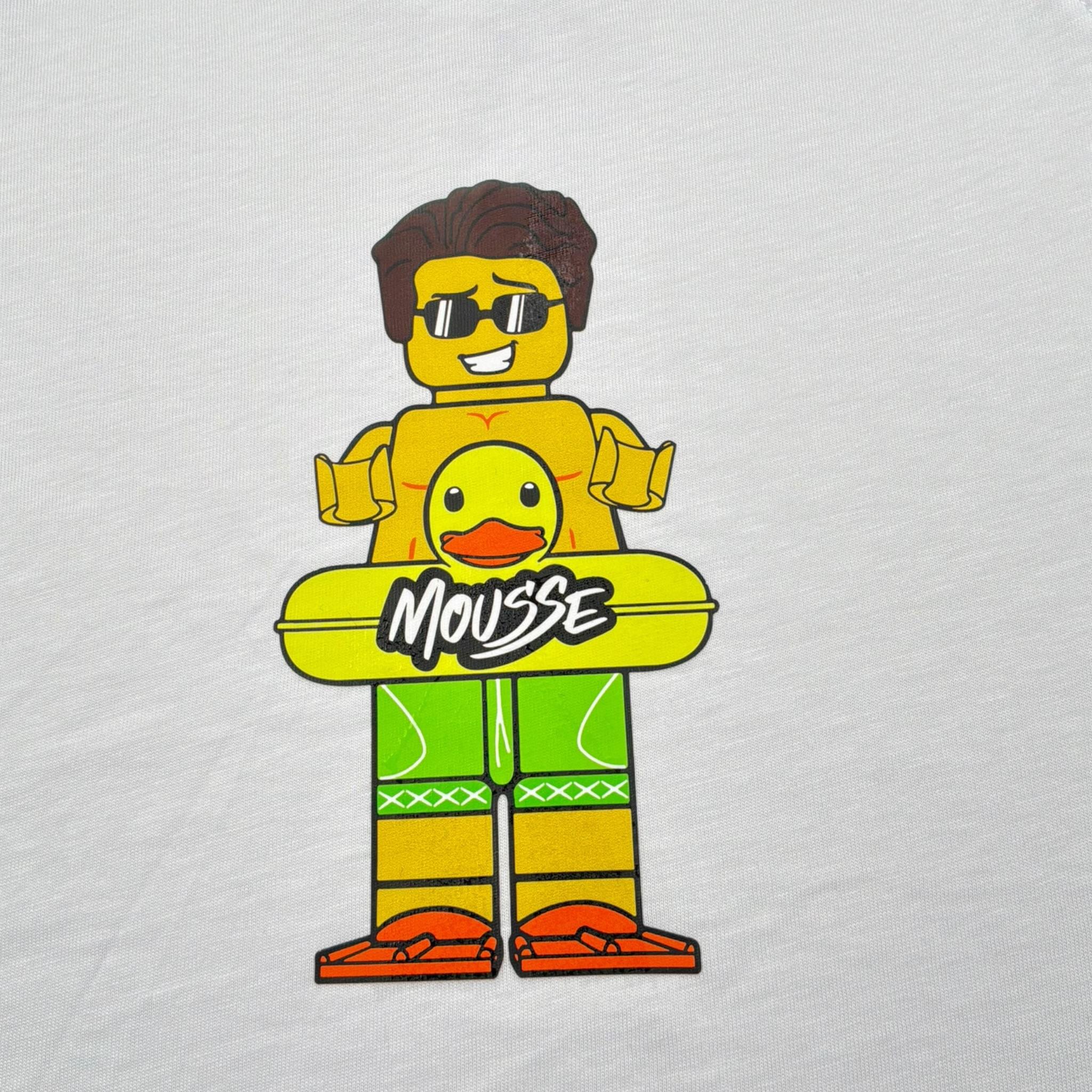 Mousse Canotta Tinta Unita con Stampa per Neonato DINOBEACHHN BIANCO MOUSSE 