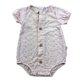 Bamboom+Babies Pagliaccetto Mezza Manica Tinta Unita Traforato Rosa Per Neonata