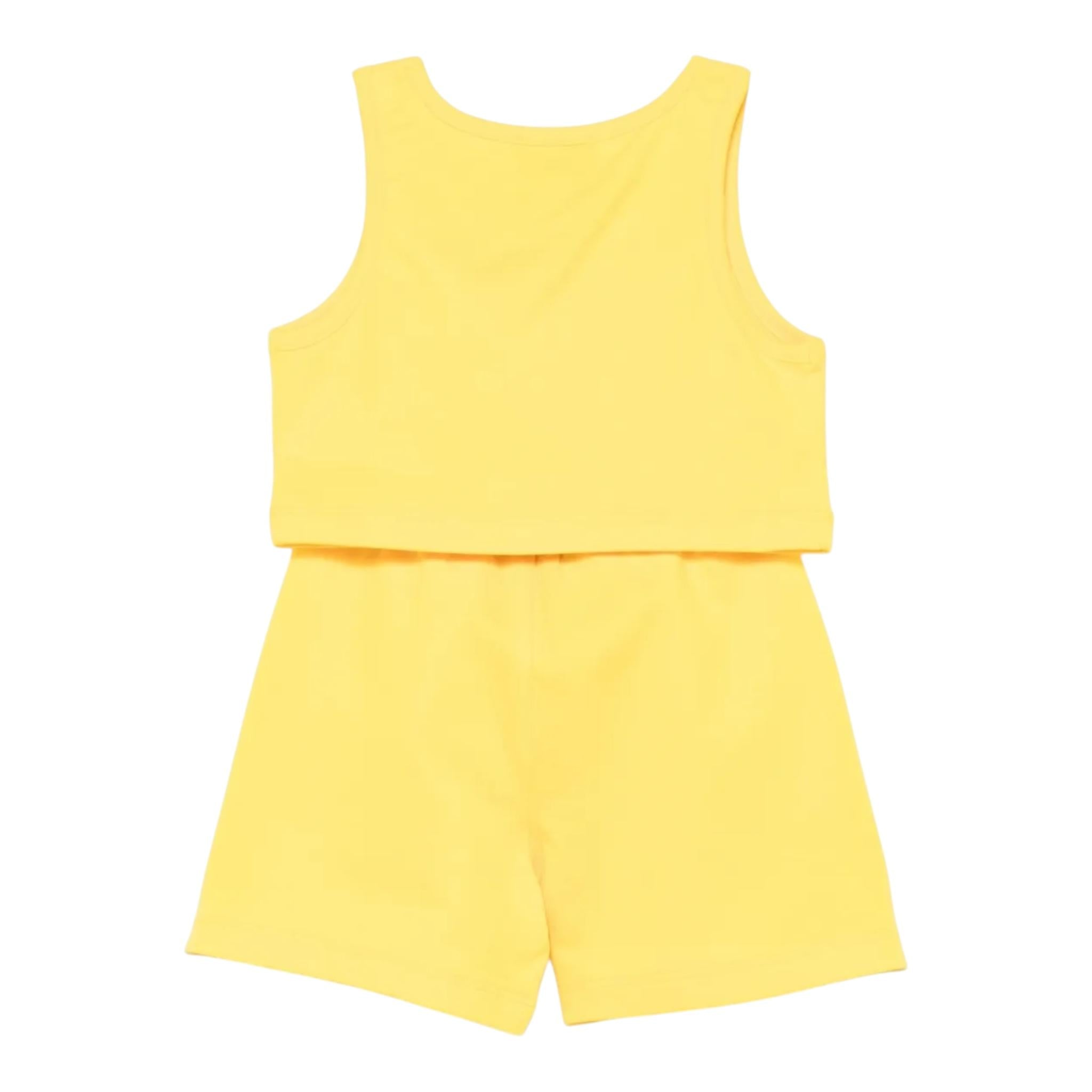 Moschino Completo 2 Pezzi Top-Short Tinta Unita per Bambina HDG01D GIALLO MOSCHINO 