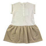 Chicco Abito Mezza Manica Con Gonna In Contrasto Bianco/Beige Per Neonata