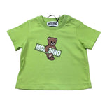 Moschino T-Shirt Girocollo Tinta Unita con Stampa per Neonato MOM031 VERDE MOSCHINO 