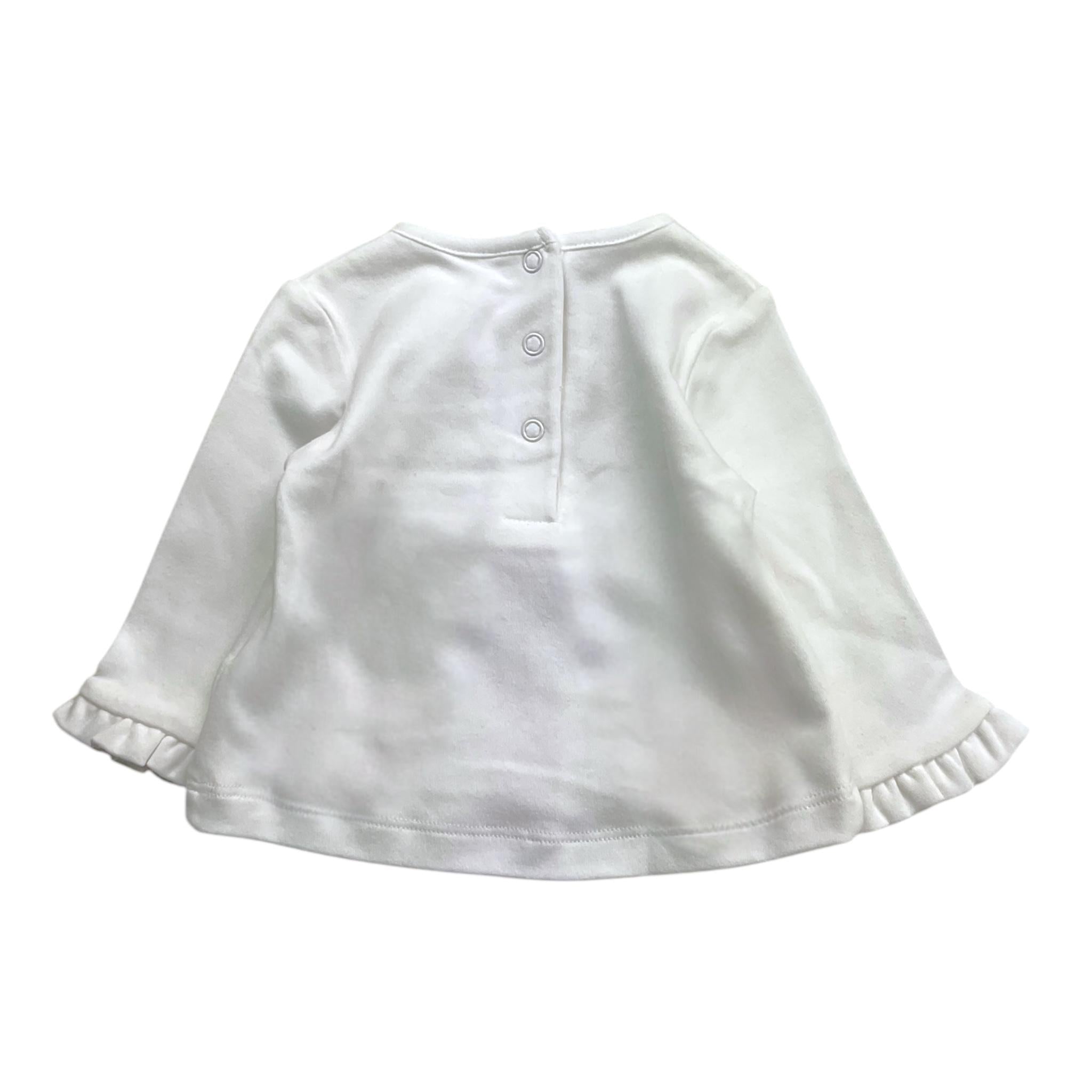 MINI BANDA shirt girocollo tinta unita con applicazioni Bianco per Neonata 3A767 BIANCO MINI BANDA 