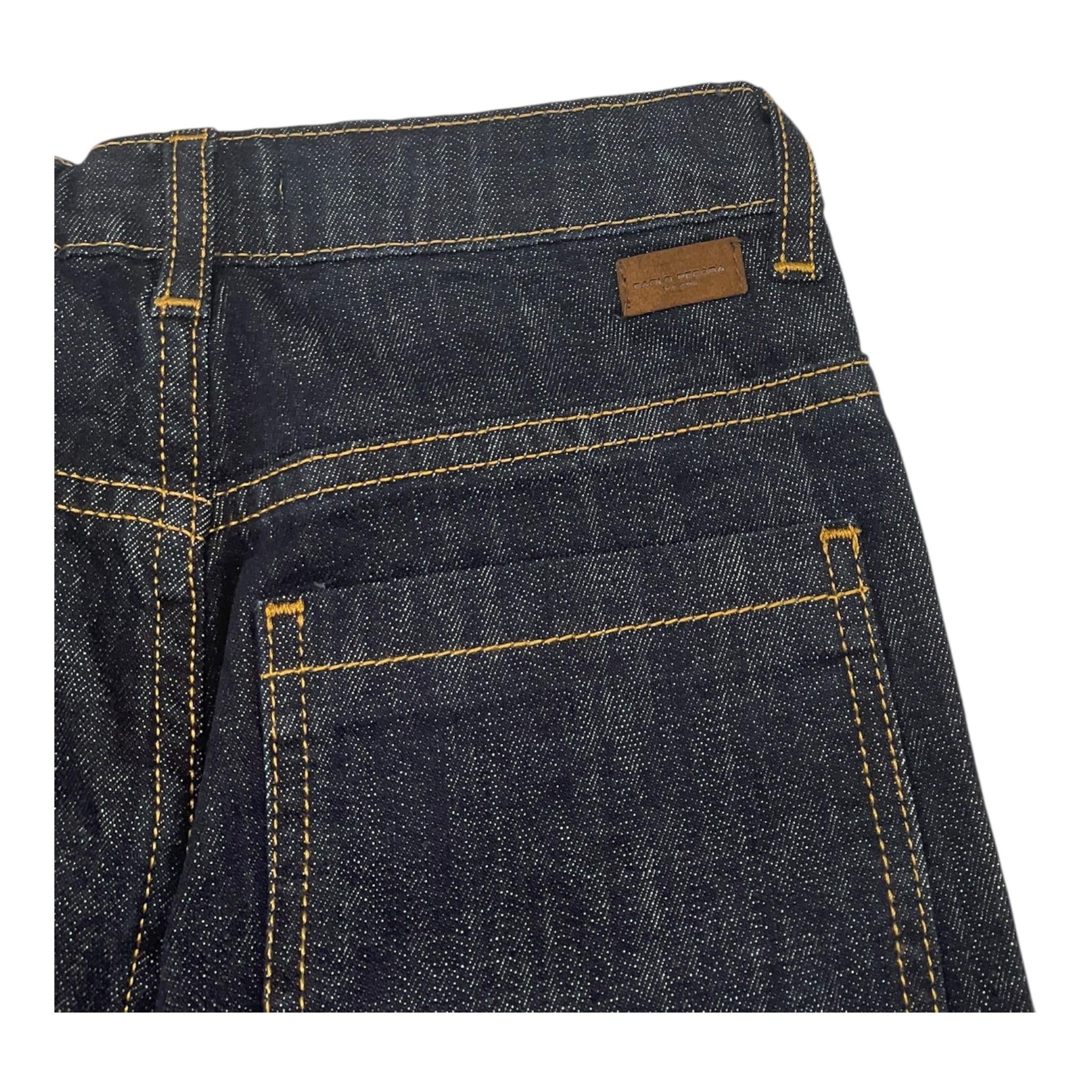 jeans tinta unita con girovita regolabile PP3978 BLU PAOLO PECORA 