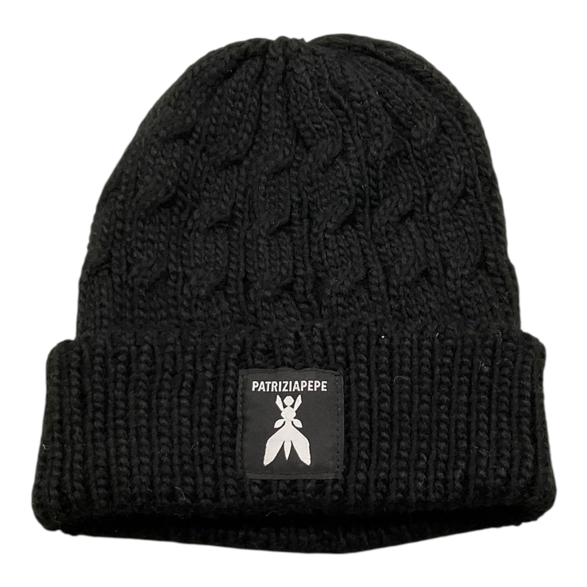 PATRIZIA PEPE cappello tinta unita con logo Nero per Bambina 7F0018 NERO PATRIZIA PEPE 