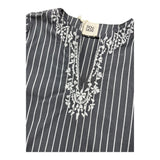 Dou Dou Camicia Manica Lunga Tinta Unita Con Ricami Grigio Per Neonata