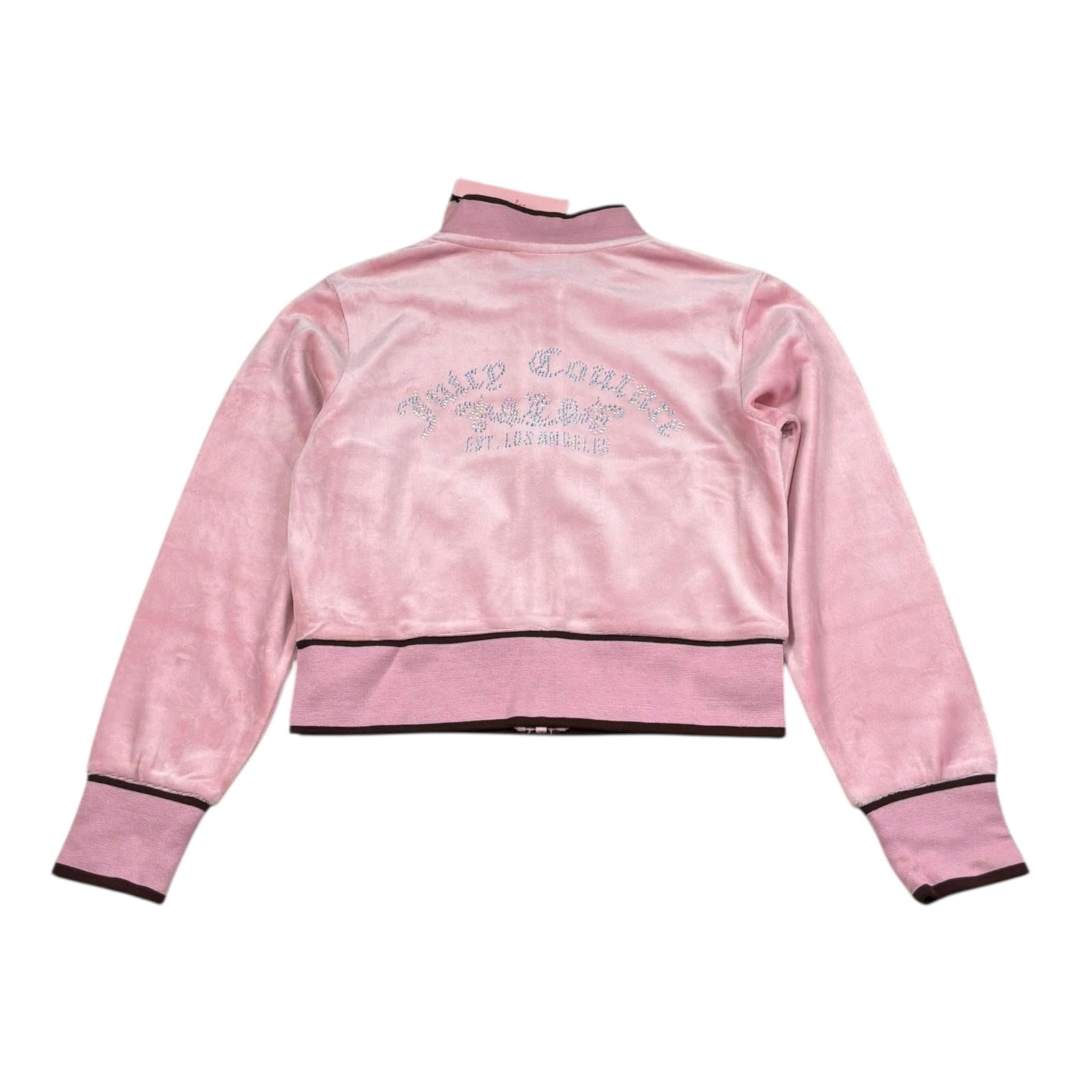 Juicy Couture Felpa Tinta Unita con Zip E Brillantini per Bambina JBX6602 ROSA JUICY COUTURE 