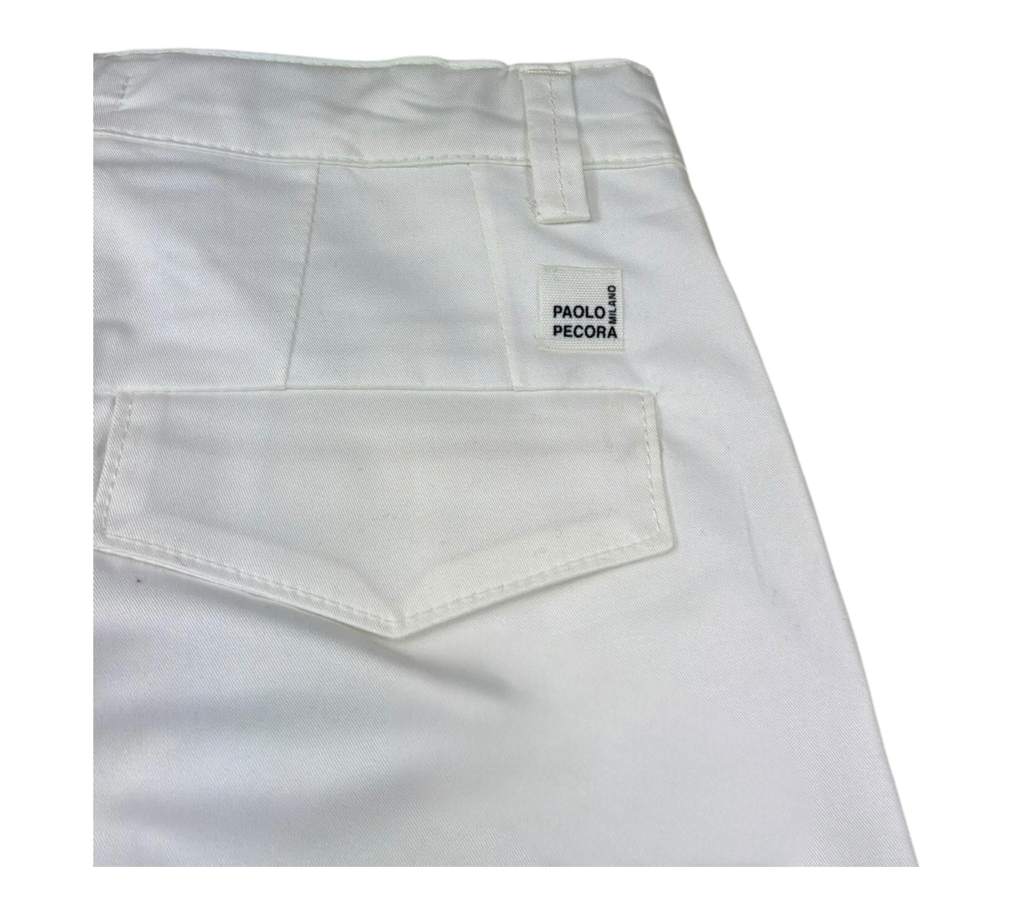 Paolo Pecora Pantalone Tinta Unita con Girovita Regolabile per Bambino PP4312 BIANCO PAOLO PECORA 