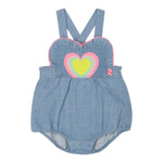 Billieblush Pagliaccetto In Denim Tinta Unita con Stampa per Neonata U21005 AZZURRO BillIEBLUSH 