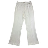 pantalone tinta unita modello zampa con elastico in vita