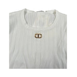 Twinset Maglia Tinta Unita con Logo per Bambina 251GJ3402 PANNA TWINSET 