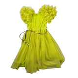 J'Aime' Abito Mezza Manica In Tulle tinta unita Verde per Bambina 4908G VERDE J'AIME' 