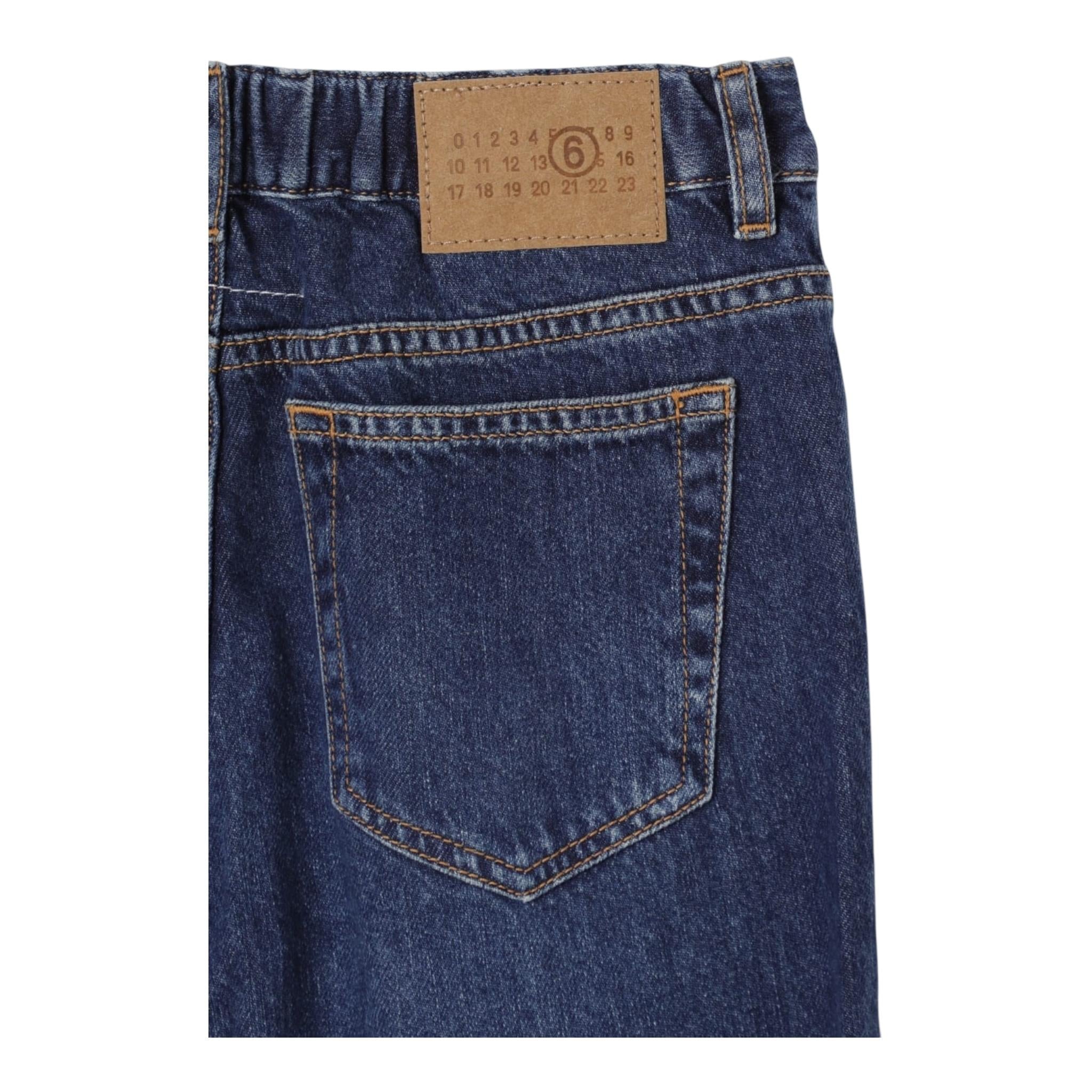 Maison Margiela Jeans Tinta Unita con Spacchi per Bambina M60452 BLU MAISON MARGIELA 