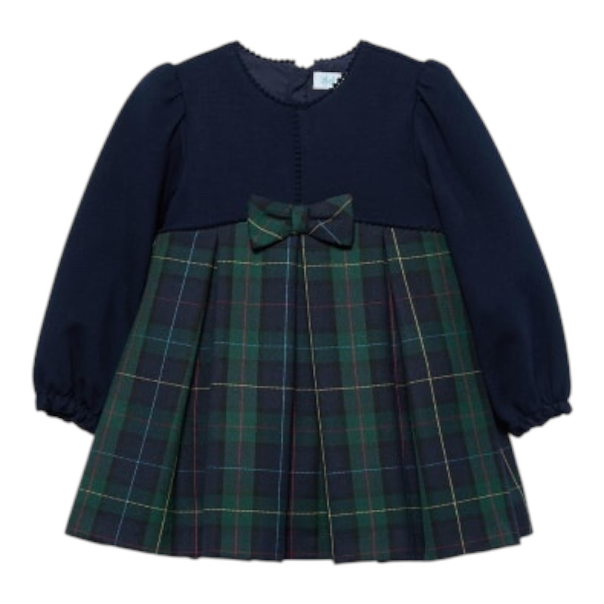 ABEL & LULA abito tinta unita con fantasia a quadri Blu per Bambina 5512 BLU ABEL & LULA 