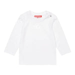 Diesel Shirt Girocollo Tinta Unita con Stampa per Neonato K00563 BIANCO DIESEL 