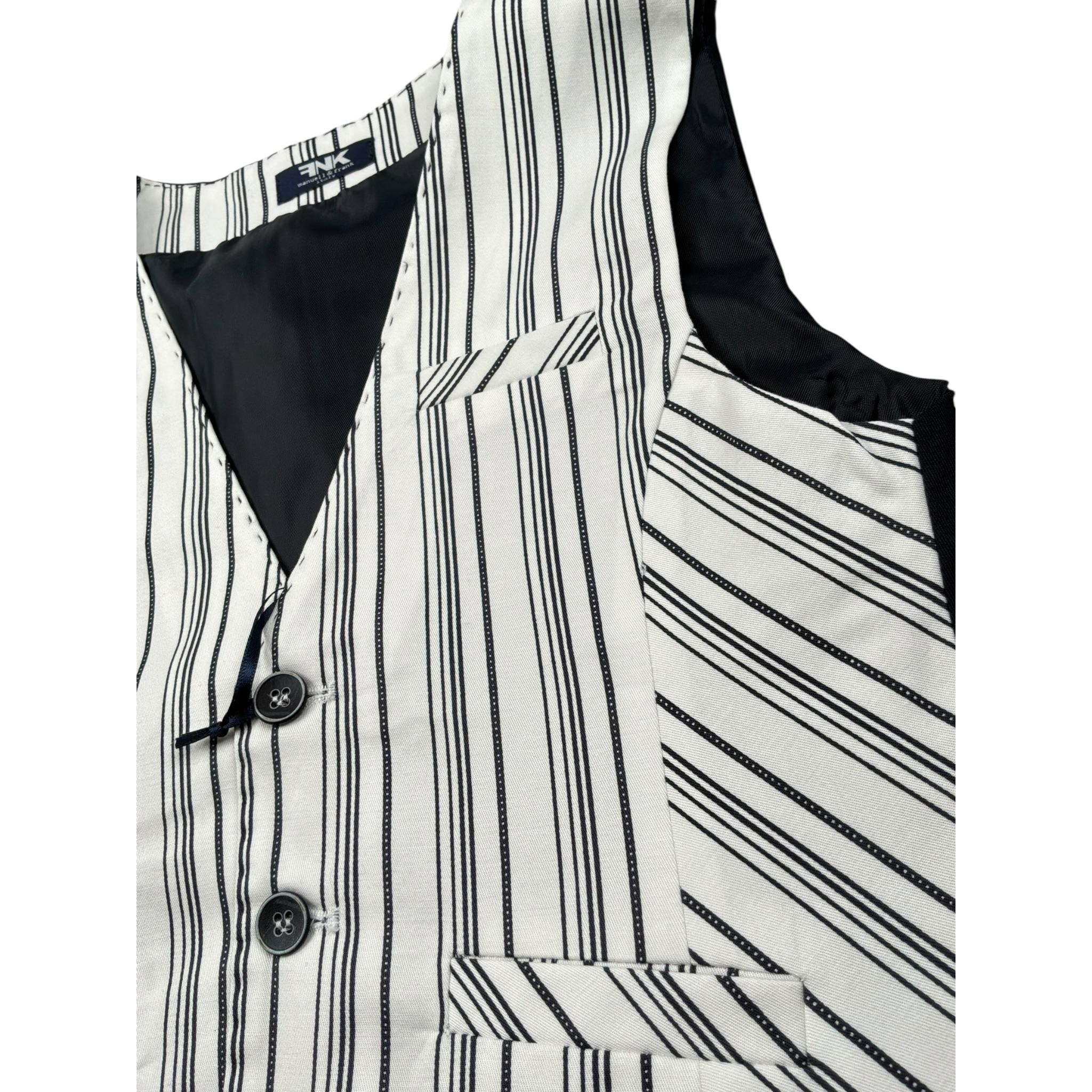 Manuell & Frank Gilet Tinta Unita con Fantasia per Bambino MF5150R BIANCO MANUELL & FRANK 