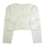 Il Gufo Cardigan Tinta Unita Con Bottoni Panna Per Bambina