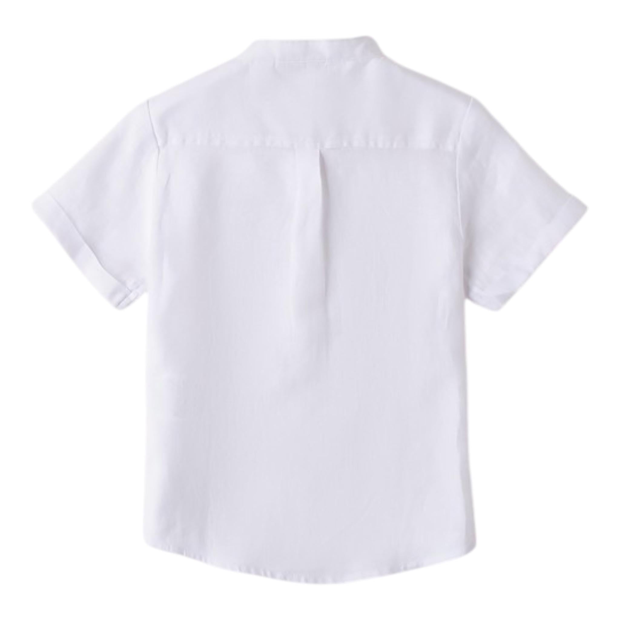 Minibanda Camicia Mezza Manica Tinta Unita con Papillon per Neonato 0B131 BIANCO MINIBANDA 