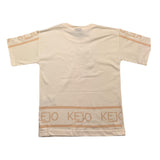 Kejo T-Shirt Girocollo Tinta Unita Con Stampa In Contrasto Rosa Per Bambino