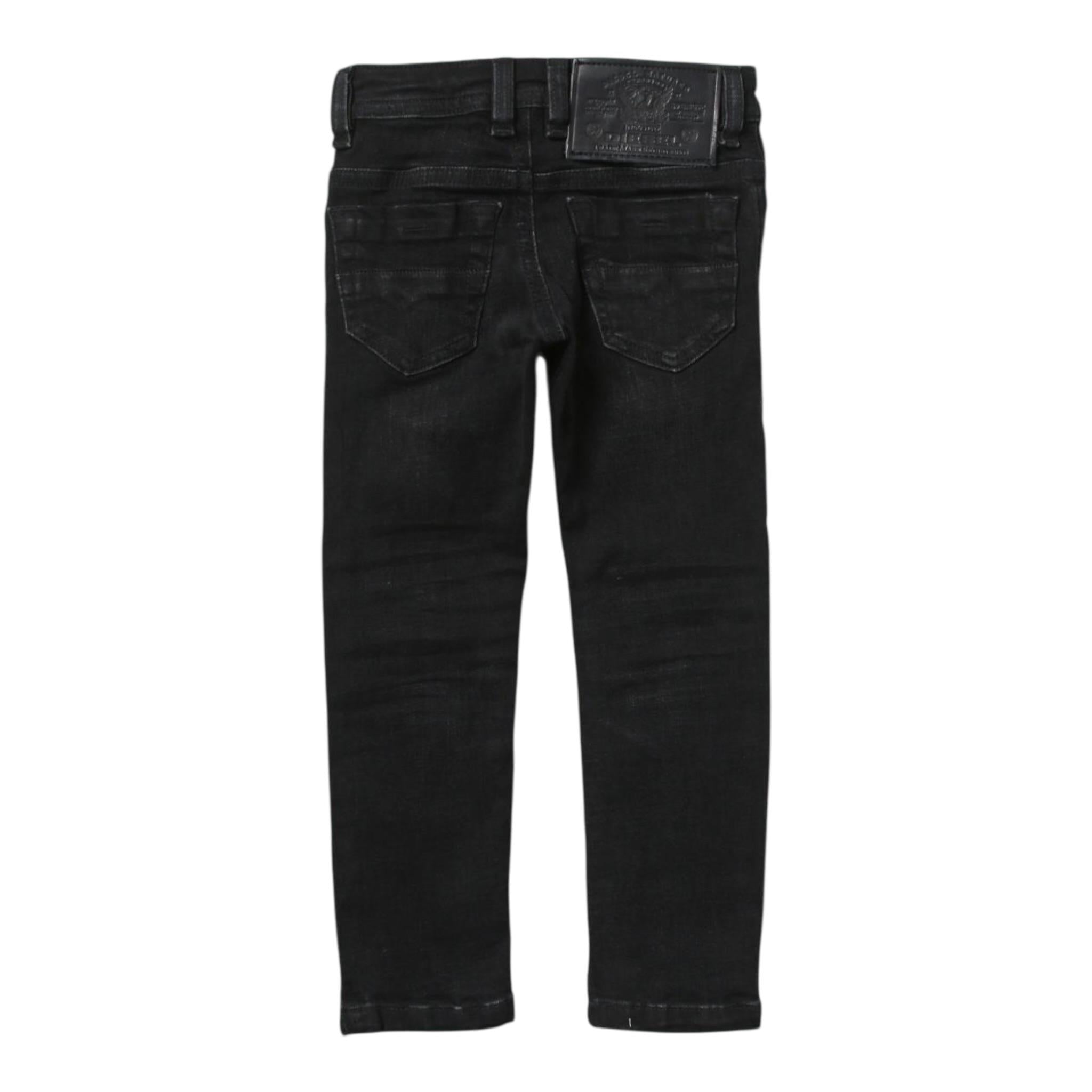 Diesel Jeans Tinta Unita con Girovita Regolabile per Bambino 00J3RN NERO DIESEL 