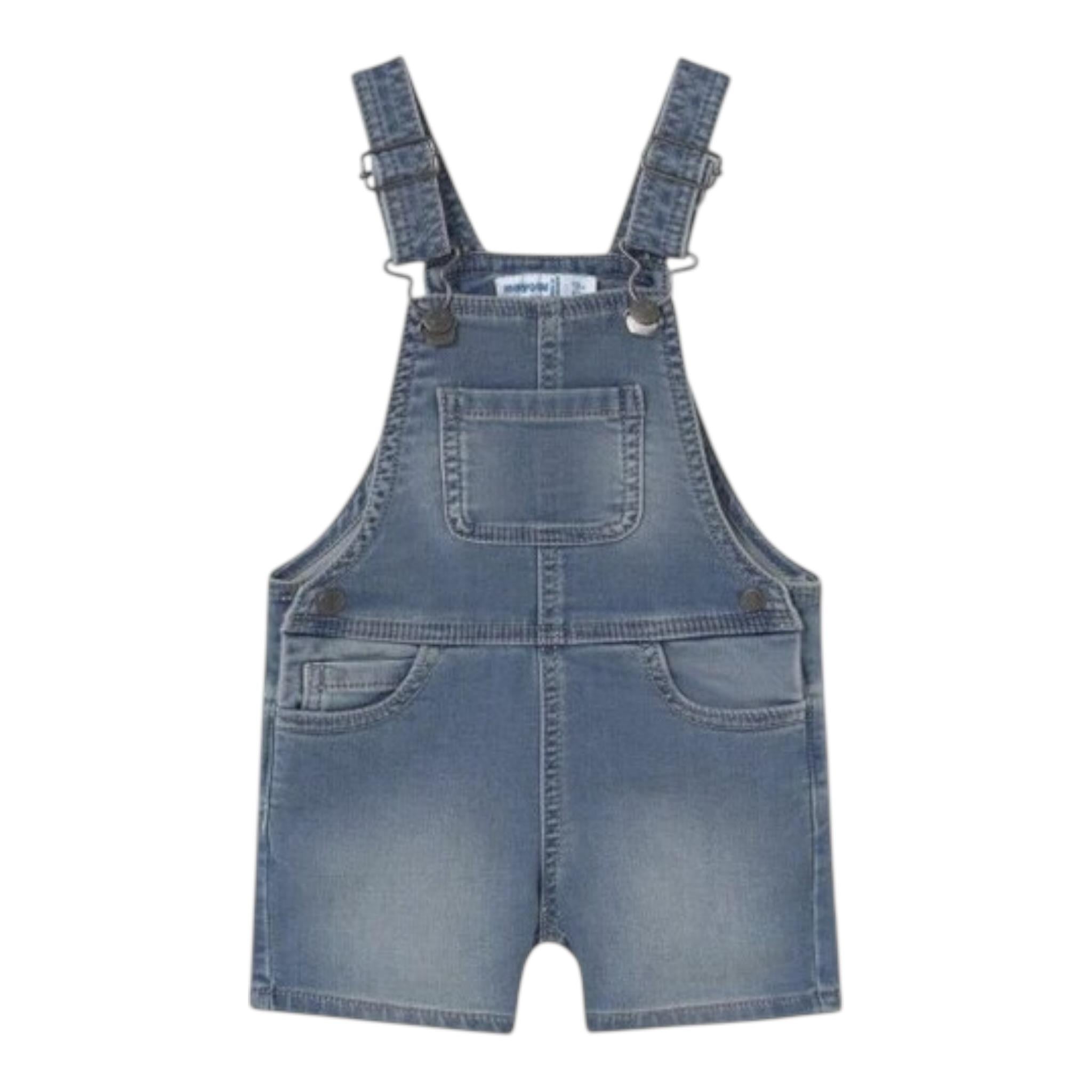 Mayoral Salopette Tinta Unita In Denim per Neonato 1645 BLU MAYORAL 