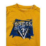 Guess Shirt Girocollo Tinta Unita con Logo per Neonato N4YI01K8HM4 GIALLO GUESS 