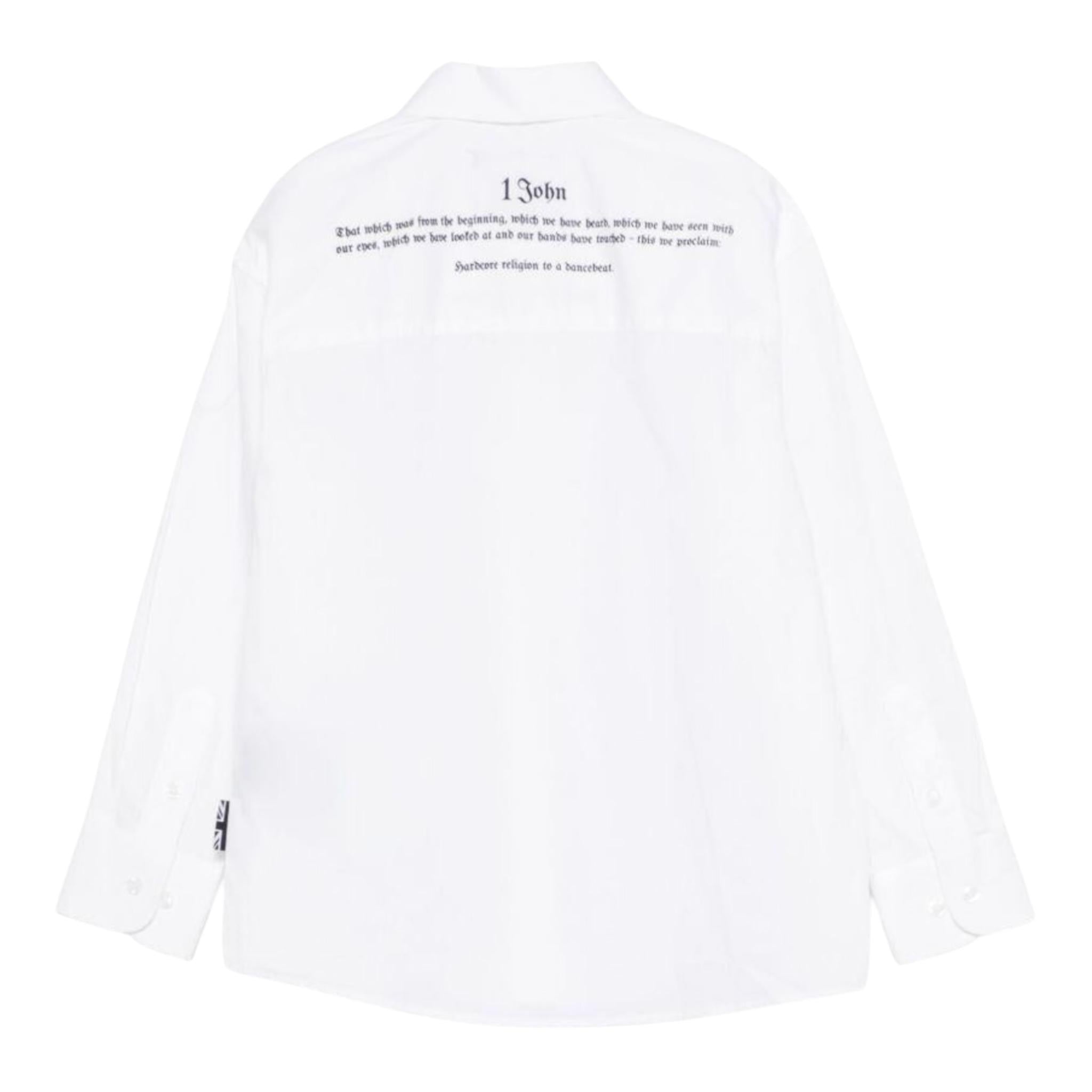 John Richmond Camicia Tinta Unita con Stampa per Bambino RBP25016CA BIANCO JOHN RICHMOND 
