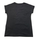 Yours Girl T-Shirt Girocollo Tinta Unita Con Stampa Nero Per Bambina