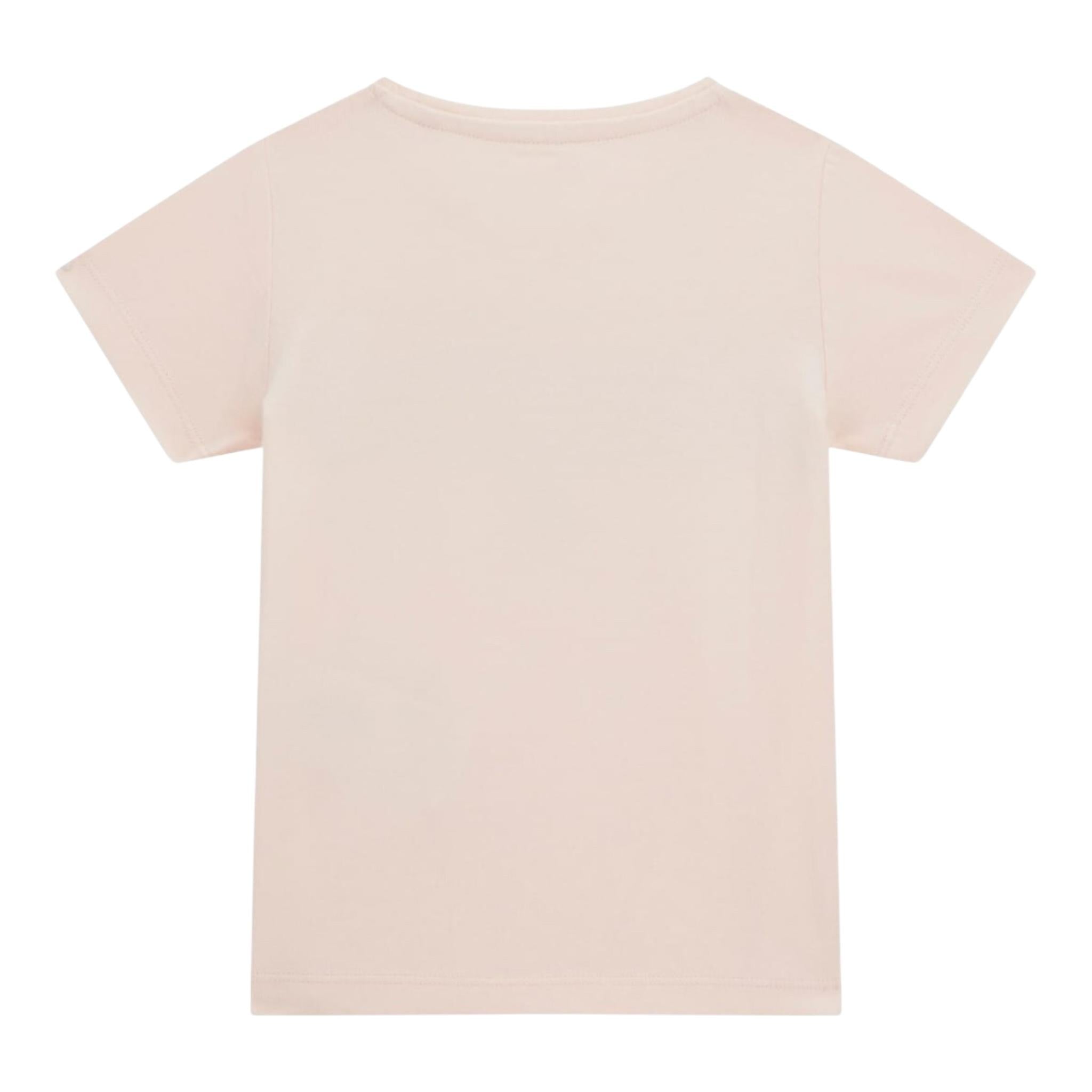 Guess T-Shirt Girocollo Tinta Unita con Stampa per Bambina K5GI00K6YW4 ROSA GUESS 