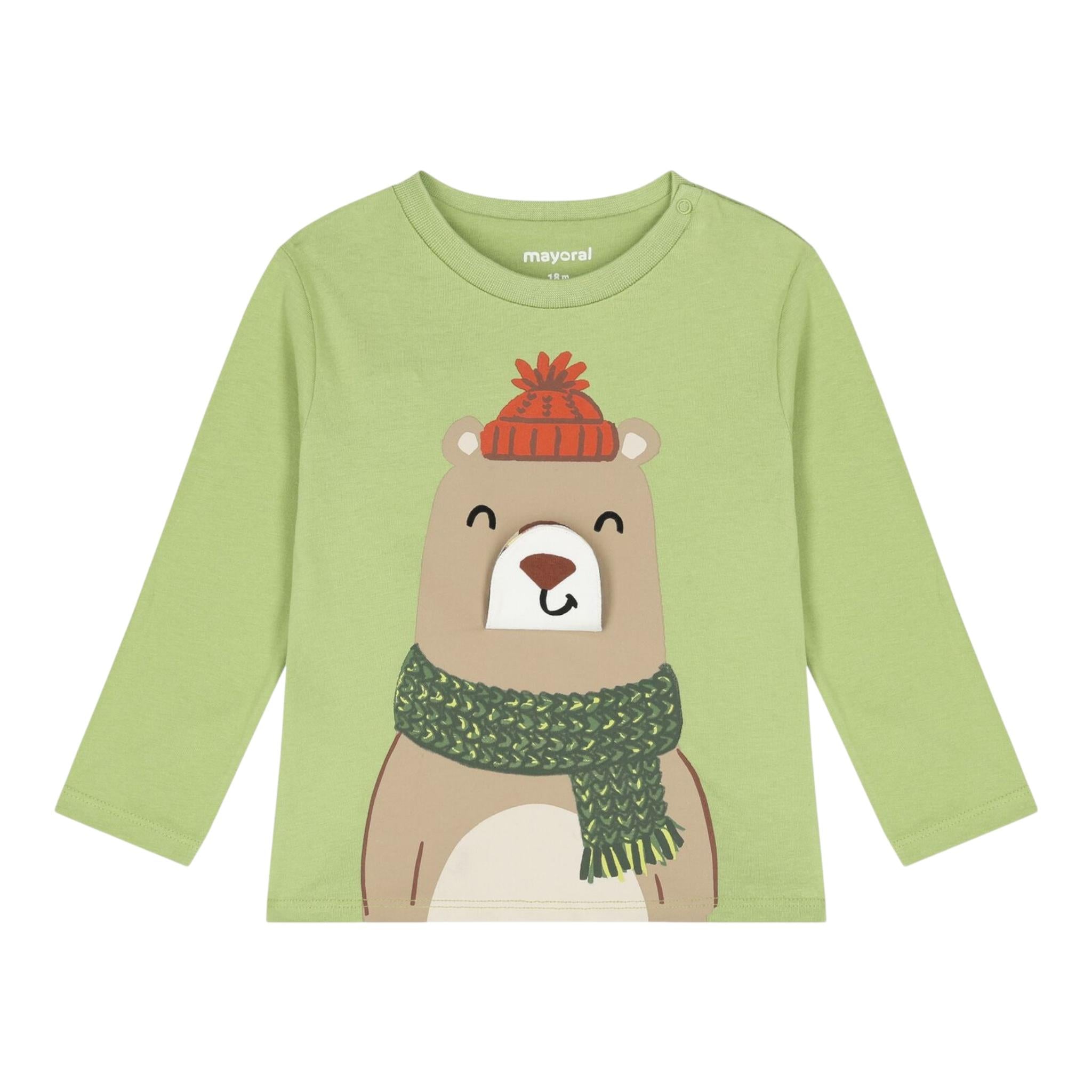 MAYORAL shirt girocollo tinta unita con stampa in contrasto Verde per Neonato 2035 VERDE MAYORAL 