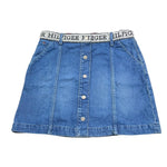 Tommy Hilfiger Gonna Tinta Unita Modello Denim con Cintura per Bambina KG0KG07421 BLU TOMMY HILFIGER 