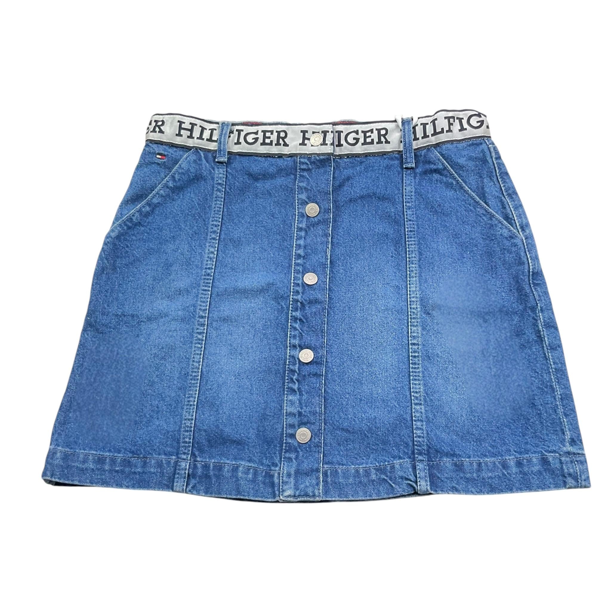 Tommy Hilfiger Gonna Tinta Unita Modello Denim con Cintura per Bambina KG0KG07421 BLU TOMMY HILFIGER 