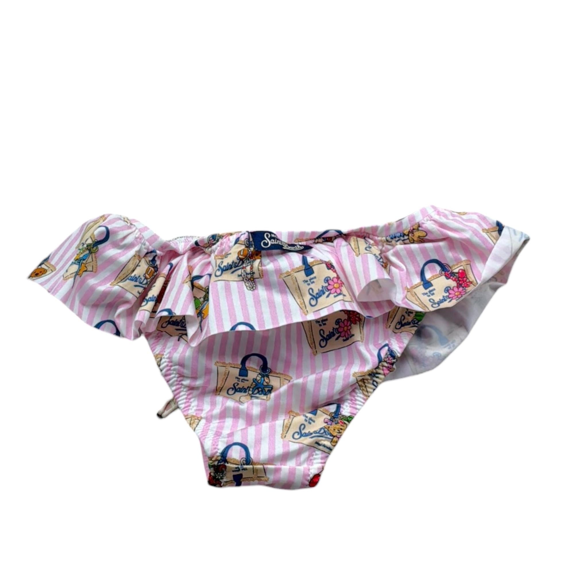 Saint Barth Costume Modello Slip con Rouches-Fascia per Neonata 00637L ROSA SAINT BARTH 