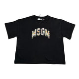 Msgm T-Shirt Girocollo Tinta Unita con Stampa per Bambina S5MSJGTH105 NERO MSGM 