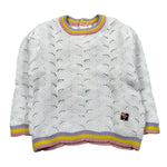 Carre'Ment Beau Maglia Girocollo Tinta Unita Traforata per Neonata Y05227 BIANCO CARRE'MENT BEAU 